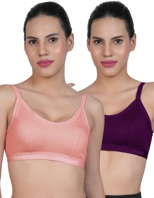 Shyam Sons FLAIR Lovely Women Sports Non Padded Bra(Orange, Purple)