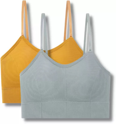 LASSIEGARB Women Everyday Lightly Padded Bra(Yellow, Grey)