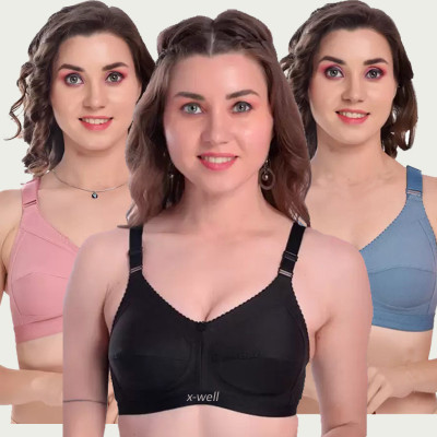 X-WELL Women Everyday Non Padded Bra(Beige, Grey, Black)