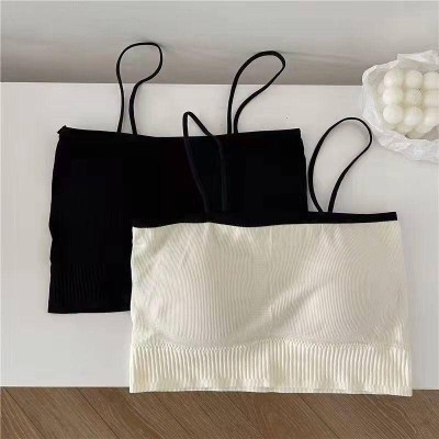 Surinka Women Nylon Strap Tube Top Bra Women Cami Bra Lightly Padded Bra(White, Black)