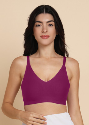 Dressberry Dressberry Cotton Spandex Non-Padded Bonded Seamless Bra Women Everyday Non Padded Bra(Maroon)