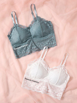 Restore Fashion 529 Women Bralette Lightly Padded Bra(Grey, White)