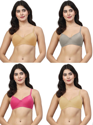 LILY maofcigam Women T-Shirt Lightly Padded Bra(Gold, Green, Pink, Beige)