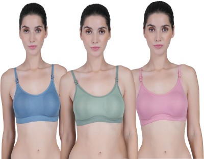 lufiya vini Women Sports Non Padded Bra(Pink, Dark Blue, Dark Green)