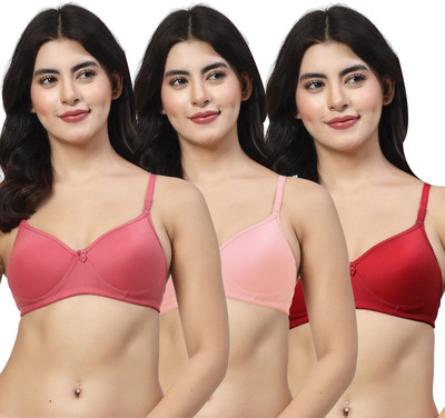 LILY maofcigam Women T-Shirt Heavily Padded Bra(Maroon, Pink, Maroon)