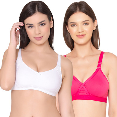 Groversons Paris Beauty Non-padded Combo Bra Women Full Coverage Non Padded Bra(Multicolor)