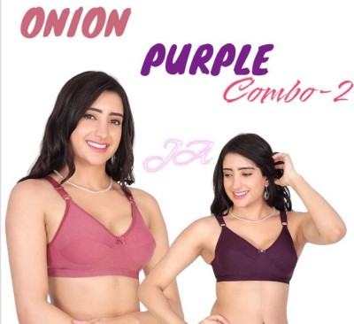 JagritiApparels Non Padded Bra-02 Women Full Coverage Non Padded Bra(Pink, Purple)