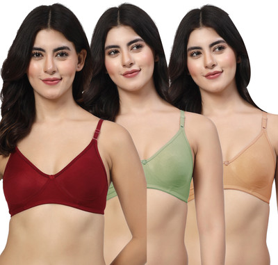 LILY ayir Women Bralette Non Padded Bra(Maroon, Green, Gold)