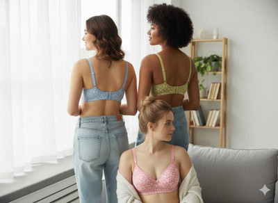 designerbra Printed Bra for Girls and Women (Set of 3) Women Everyday Non Padded Bra(Pink, Blue, Green)