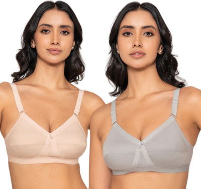 INKURV INCROSS Women Full Coverage Non Padded Bra(Beige, Grey)