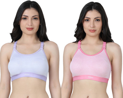 Ladyland Tanaya Women Sports bra Women Sports Non Padded Bra(Purple, Pink)