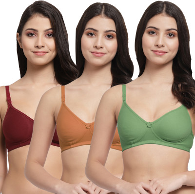Docare Women T-Shirt Lightly Padded Bra(Green, Brown, Maroon)