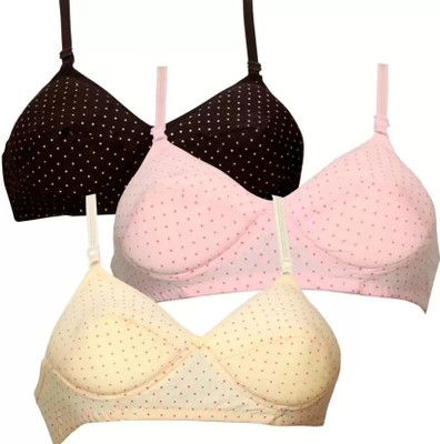 Allseasonrd Women Full Coverage Lightly Padded Bra(Pink, Yellow, Black)