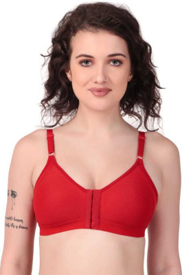 Divishatrader Designed for comfortable and reliable support Women T-Shirt Non Padded Bra(Red)