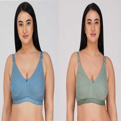 Dulcinea Women T-Shirt Non Padded Bra(Blue, Pink)