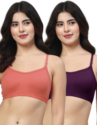 LILY 3321Mino Women Sports Non Padded Bra(Red, Purple)