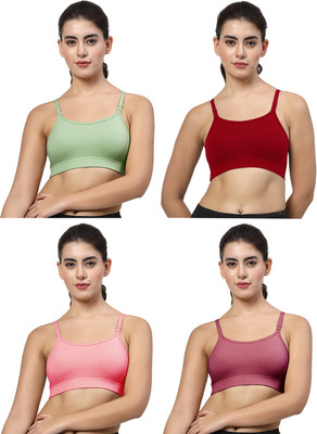 LILY stropsazil Women Sports Non Padded Bra(Green, Maroon, Pink, Red)
