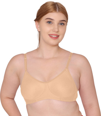 Joomie Joomie Cotton Rich Non Padded Full Coverage T-Shirt Bra Women T-Shirt Non Padded Bra(Beige)