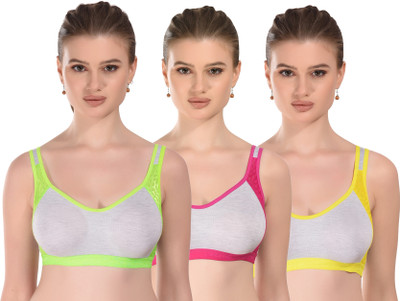Yana Women Sports Non Padded Bra(Yellow, Pink, Light Green)