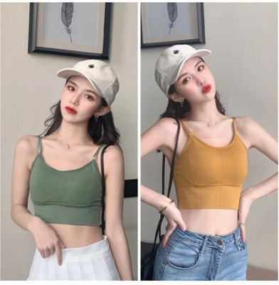 BRANKLY URJA WOMEN SOPRTS LIGHTLY PADDED BRA Women Cami Bra Lightly Padded Bra(Green, Gold)