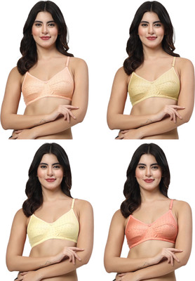 LILY egatniv Women Everyday Non Padded Bra(Beige, Pink, Red, Yellow)