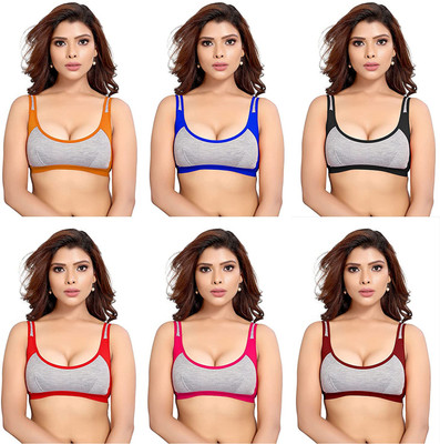 Komal Traders Women Non padded Bra Women Sports Non Padded Bra(Multicolor)