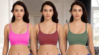 PIBU C_Goma Bra Women Minimizer Non Padded Bra(Pink, Maroon, Green)