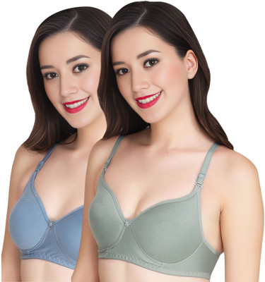 Liigne Women Everyday Non Padded Bra (Pack Of 2) for T-Shirt Saree Dress Sports Garment Women T-Shirt Non Padded Bra(Grey)