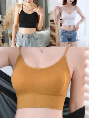 BRANKLY URJA Women Cami Bra Lightly Padded Bra(Black, Yellow, White)