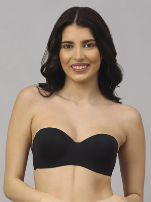 PrettyCat PrettyCat wired strapless tshirt bra Women Balconette Lightly Padded Bra(Black)