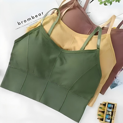 Crusila Unique Desing Women Sports Lightly Padded Bra(Multicolor)