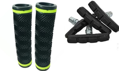 PICA BICYCLE HANDLE GRIP WITH BREAK SHOE COMBO PACK Brake Shoe(Black)