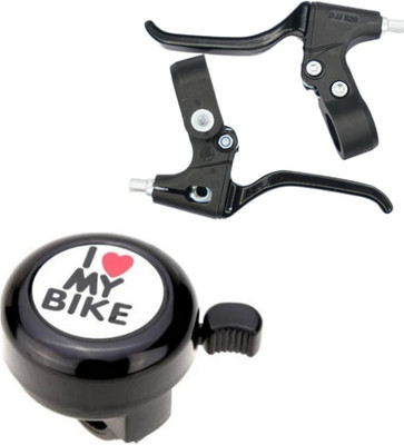 Rahidhay Bicycle Break Lever Set with stell Bell Combo Brake Shoe(Black)