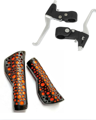Rahidhay Bicycle Power Break Lever with Handle Grip Multicolored ( Random Colour & Design Brake Shoe(Black)