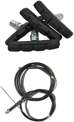 IRONCORE Bicycle Wire + Break Shoe Combo Product Brake Shoe(Black)