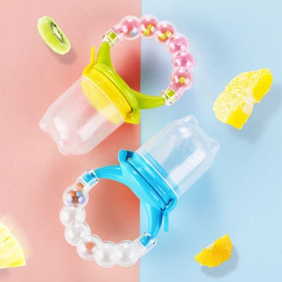 JAMBH BPA-Free Silicone Food Nibbler for Fruit and Veggie with Rattle Handle Pack of 2 Breast Nipple Shield(Reusable)