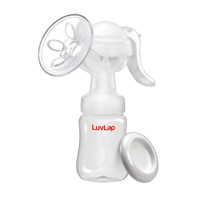 LuvLap Manual Breast Pump, 3 Level Suction Adjustment, 2pcs pads free  - Manual(White)