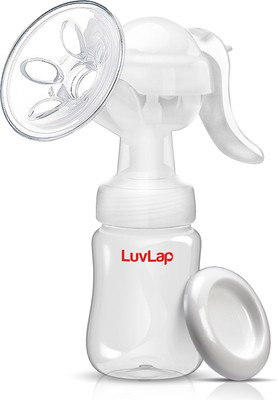LuvLap Manual Breast Pump, 3 Level Suction Adjustment, 2pcs pads free  - Manual(White)
