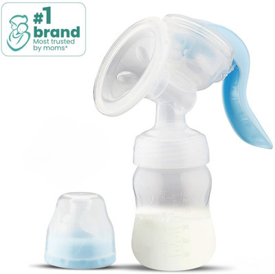 Ubinas Big Breast Pump First Feed Manual Breast Pump Most Safe and Comfortable Feeding  - Manual(Light Blue)