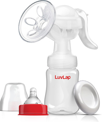 LuvLap Comfy Manual Breast Pump, 3 Level Suction Adjustment  - Manual(White)