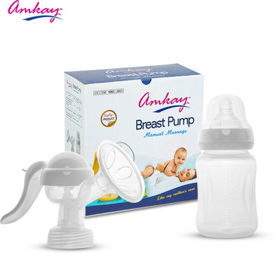 AMKAY Manual Breast Pump BPA Free Portable Quiet & Easy to Clean Soft & Gentle  - Manual(White)