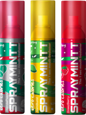 Spraymintt 1 Second Instant Mouth Freshener Combo - Thandapaan + Aamburst + Breezeberry Spray(45 g)