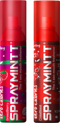 Spraymintt 1 Second Instant Mouth Freshener Combo - Breezberry + Colablast Spray(30 g)