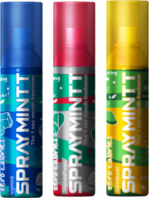 Spraymintt 1 Second Instant Mouth Freshener Combo - Icymint + Thandapaan + Aamburst Spray(45 g)