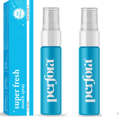 Perfora Super Fresh Mouth Spray Combo-10 ml x 2,Instant Fresh Breath, Alcohol & SLS-Free Spray(20 ml)