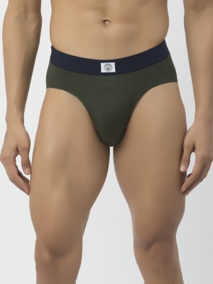 John Players Men Contoured Crotch Cotton Fabric (Green) Brief