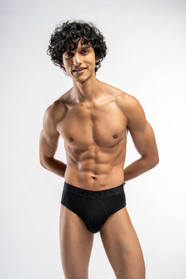 SHLOTS Men Ultra Soft Micro Modal Solid Black Men Brief