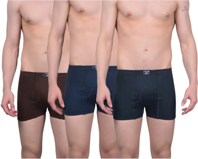 Dollar Men Dollar Lehar Mens Combed Cotton Trunk - Pack of 3 - Actual Colour May Vary Brief