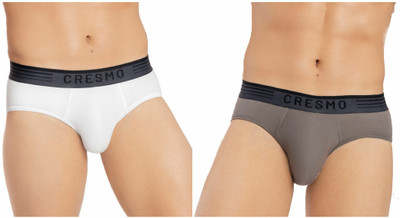 CRESMO Men Regular Fit Micro Modal Multi Pack Of 2 Brief