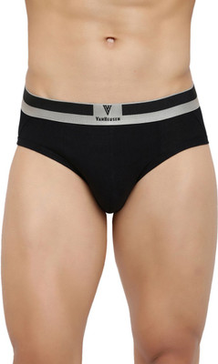 VAN HEUSEN Men Men Black Solid Colour Fresh Ultra Soft Briefs Brief